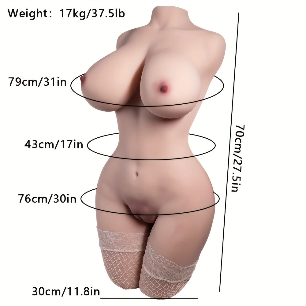 37 Lb Sex Doll For Men With 3 In 1 Big Breasts Tight Butt, Realistic Female Torso Love Doll Male Sex Toy, Real Flexible Body Size, Male Masturbation Doll, Providing A Stimulating Experience For Men
