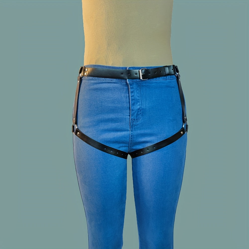 Body Bondage Clothes, Faux Leather Material, Sexy Female Wearable Flirting Straps, Adult Couple SM Supplies