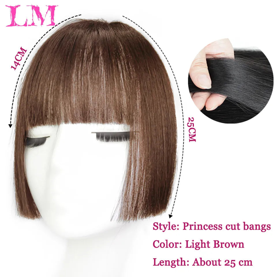 LM Short Synthetic Bangs Heat Resistant Hairpieces Hair Women Natural Short Fake Hair Bangs Hair Clips For Extensions Black