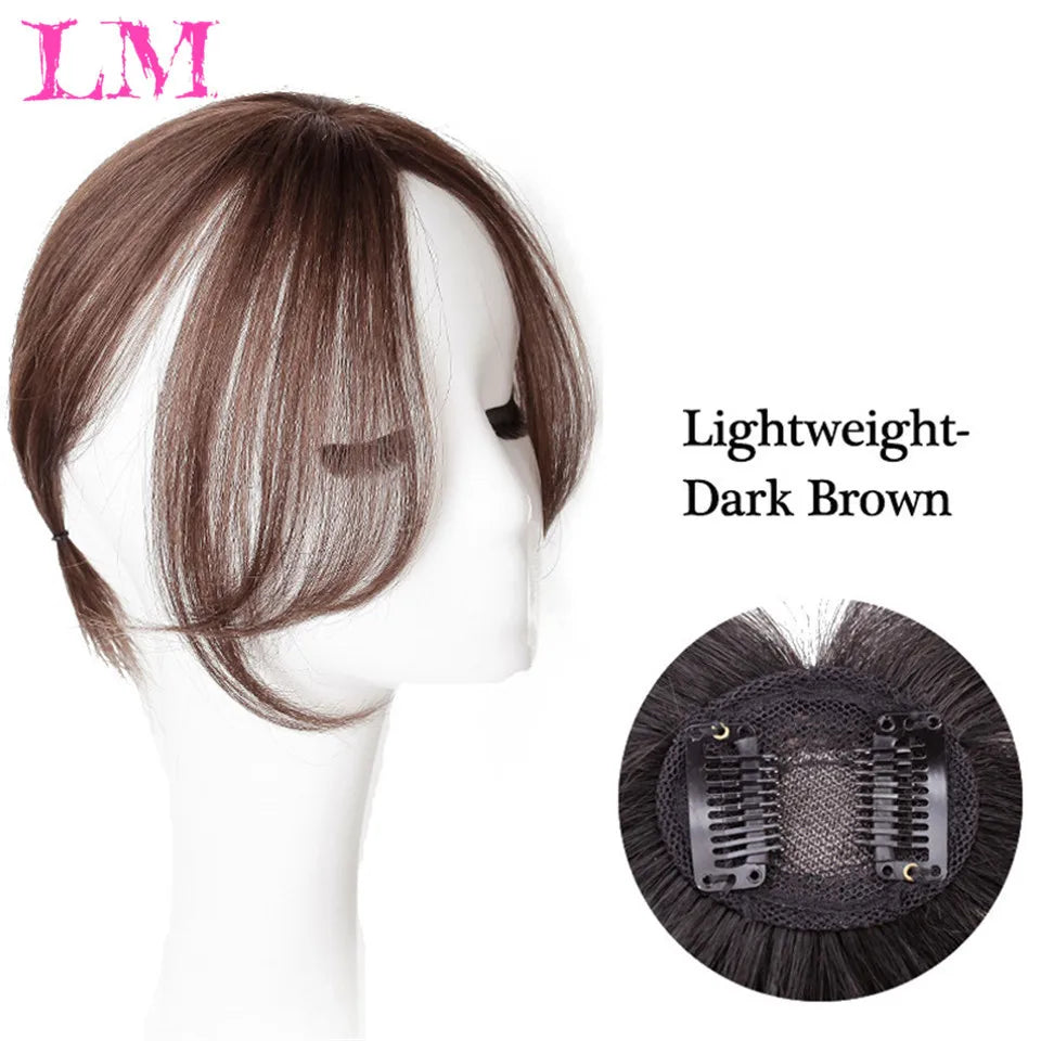 LM Short Synthetic Bangs Heat Resistant Hairpieces Hair Women Natural Short Fake Hair Bangs Hair Clips For Extensions Black