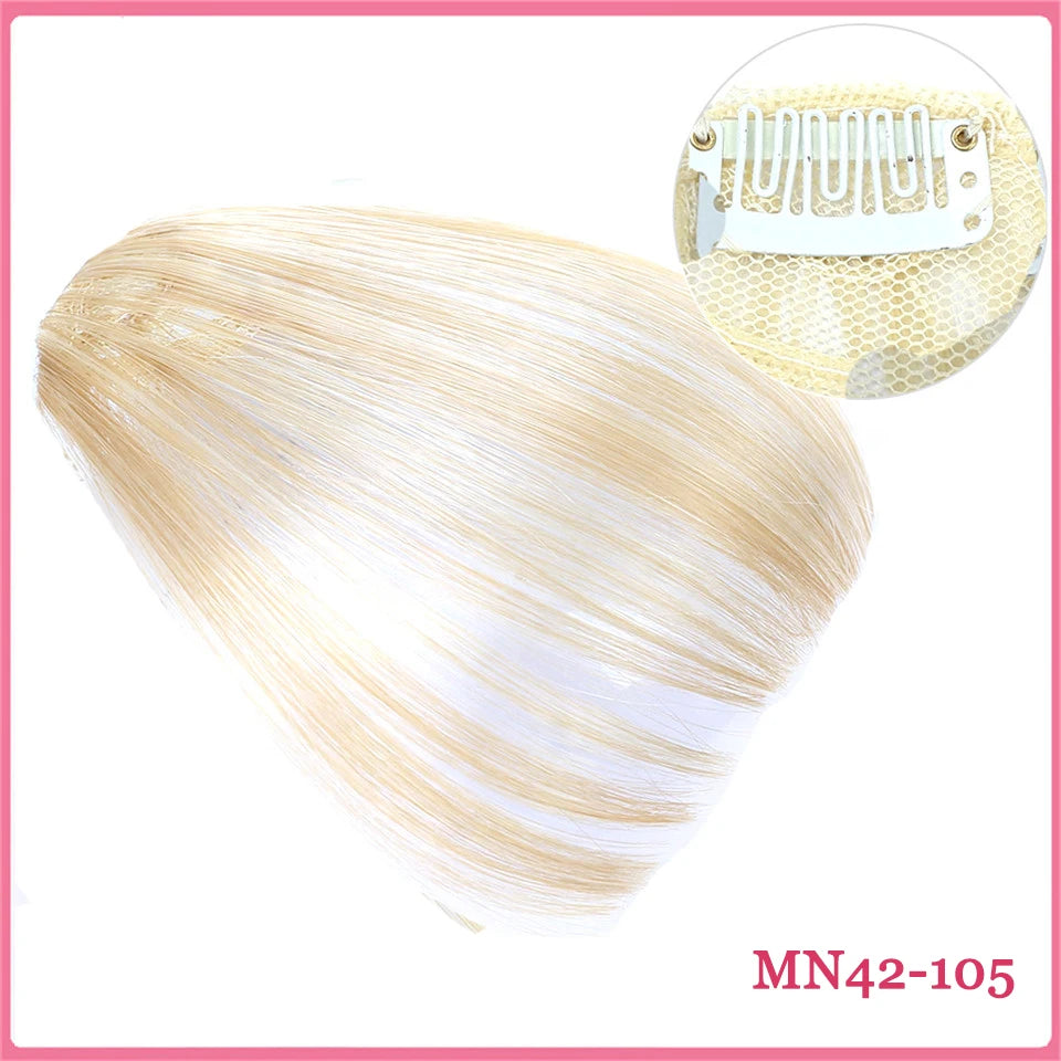 LM Short Synthetic Bangs Heat Resistant Hairpieces Hair Women Natural Short Fake Hair Bangs Hair Clips For Extensions Black