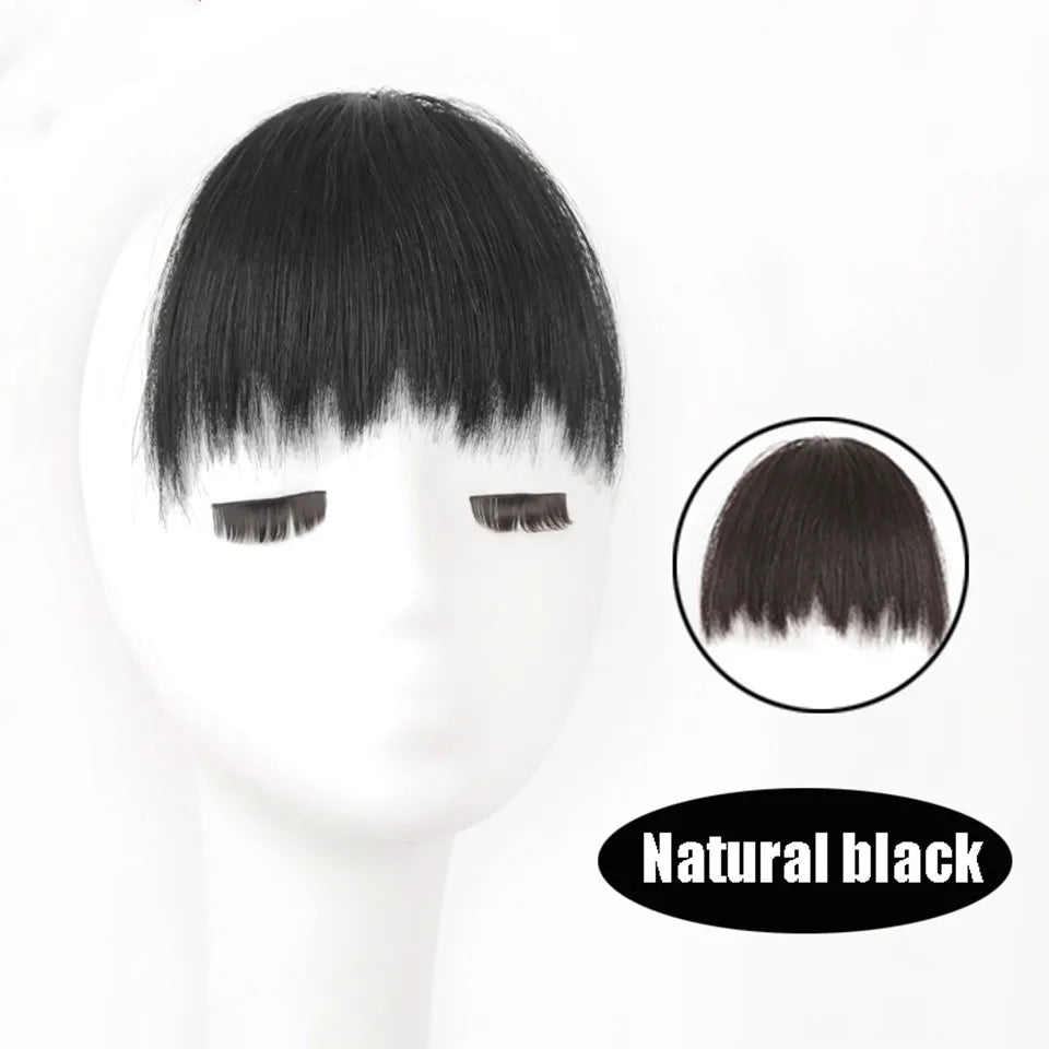 LM Short Synthetic Bangs Heat Resistant Hairpieces Hair Women Natural Short Fake Hair Bangs Hair Clips For Extensions Black