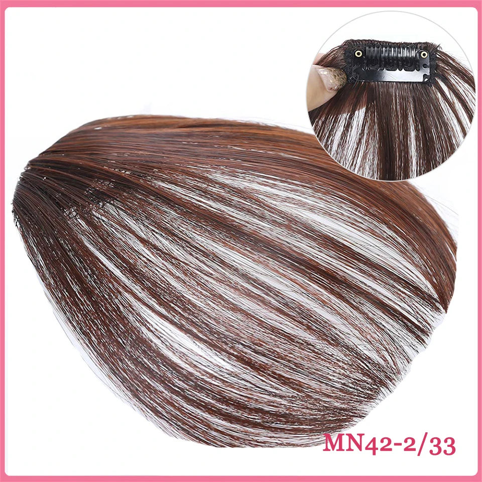 LM Short Synthetic Bangs Heat Resistant Hairpieces Hair Women Natural Short Fake Hair Bangs Hair Clips For Extensions Black
