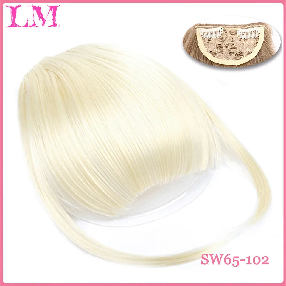 LM Short Synthetic Bangs Heat Resistant Hairpieces Hair Women Natural Short Fake Hair Bangs Hair Clips For Extensions Black