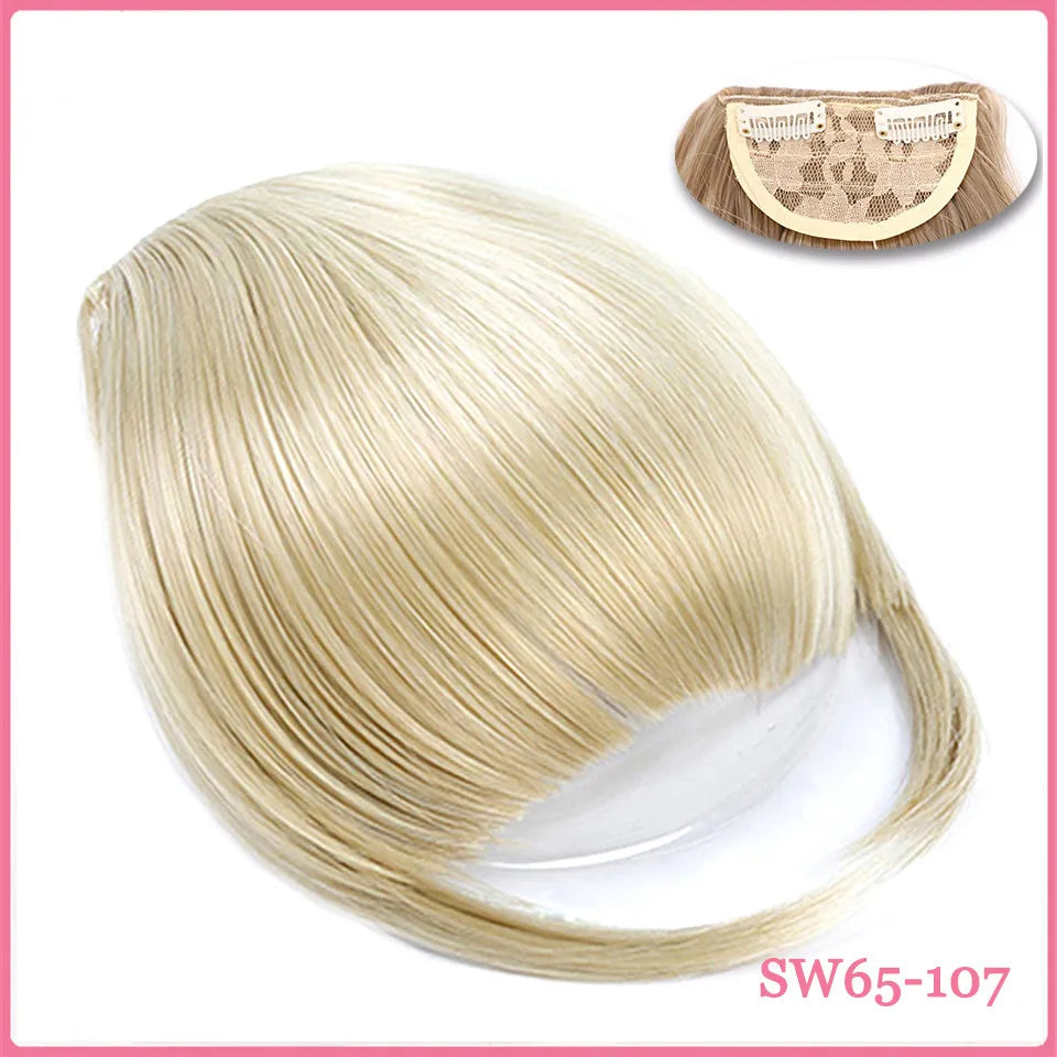 LM Short Synthetic Bangs Heat Resistant Hairpieces Hair Women Natural Short Fake Hair Bangs Hair Clips For Extensions Black