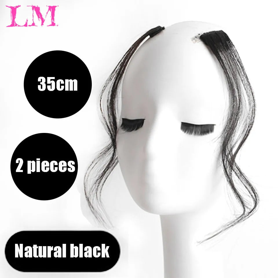 LM Short Synthetic Bangs Heat Resistant Hairpieces Hair Women Natural Short Fake Hair Bangs Hair Clips For Extensions Black