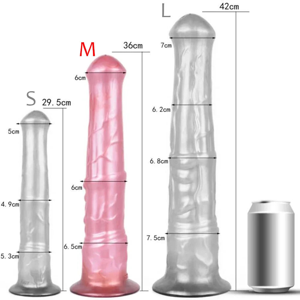 FAAK Squirting Penis Soft Silicone Fantasy Ejaculation Long Horse Dildo With Suction Cup Size S M L Penetration Anal Plug