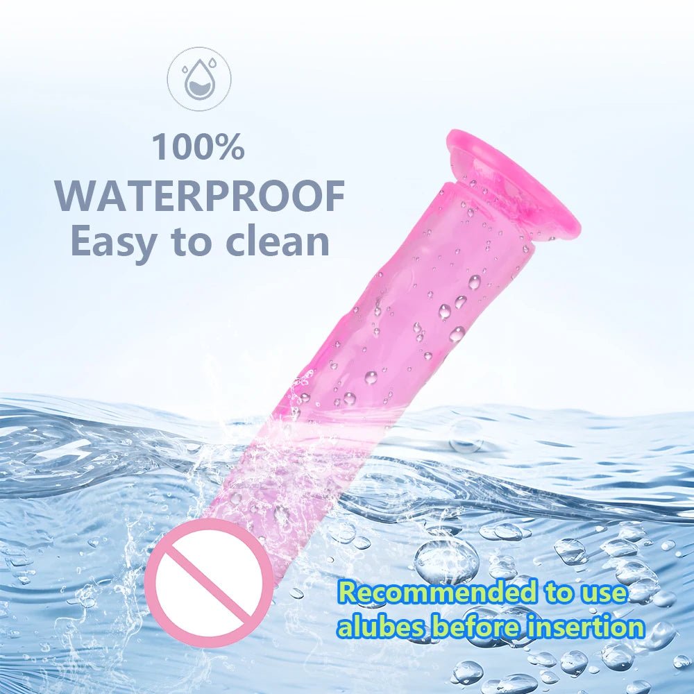 TPE Jelly Dildo Penis 8 Sizes Strong Suction Cup Women Vaginal Anal Plug Toys Masturbators, Unisex Adult Sex Toys, Sex Toys