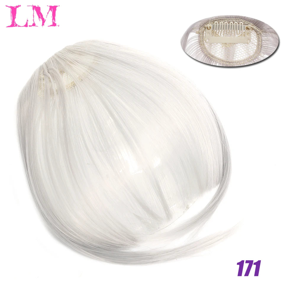 LM Short Synthetic Bangs Heat Resistant Hairpieces Hair Women Natural Short Fake Hair Bangs Hair Clips For Extensions Black