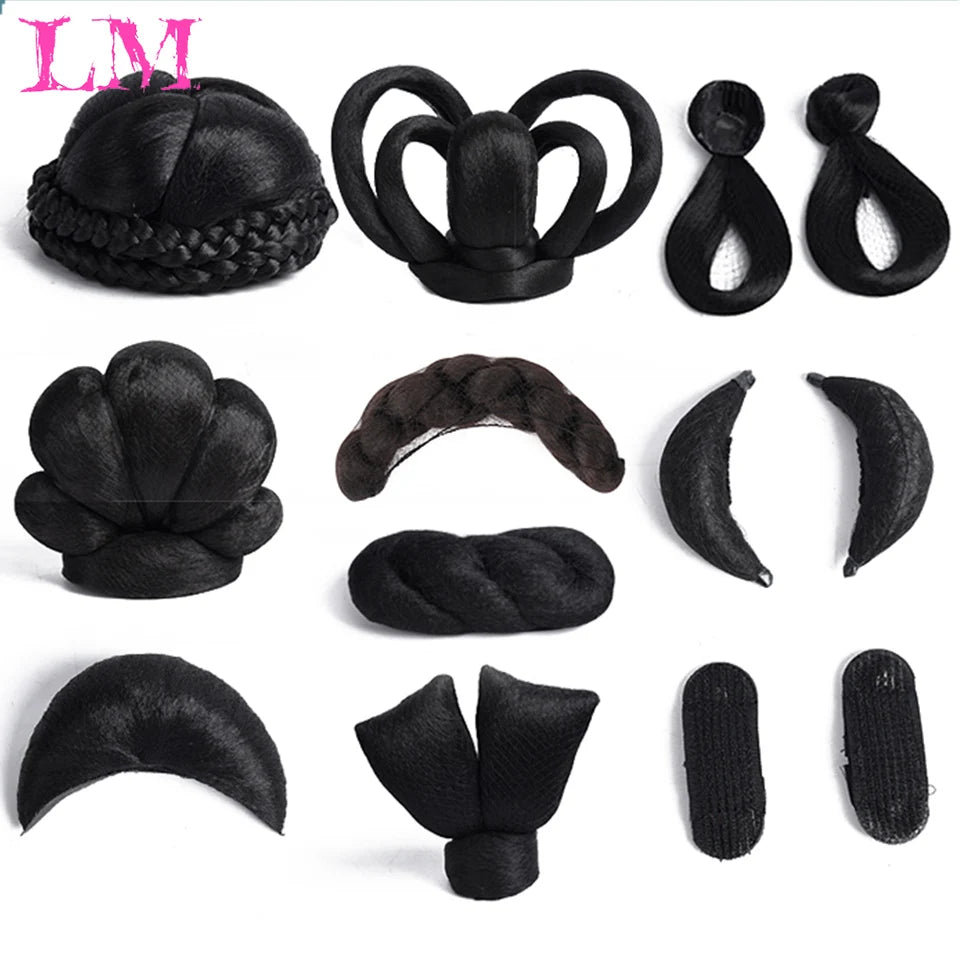 LM Synthetic Hanfu Ancient Costume Chinese Ancient Synthetic Wig Chignon Princess Hair Bun Cosplay Wig For Women