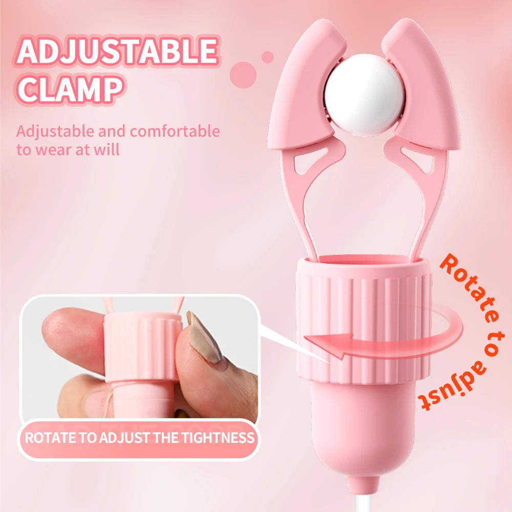 Nipple Clamp Sucking Vibrator Tongue Licking Vibrating For Women Breast Massage Labia Clitoris Clip Stimulation Massager Sex Toy
