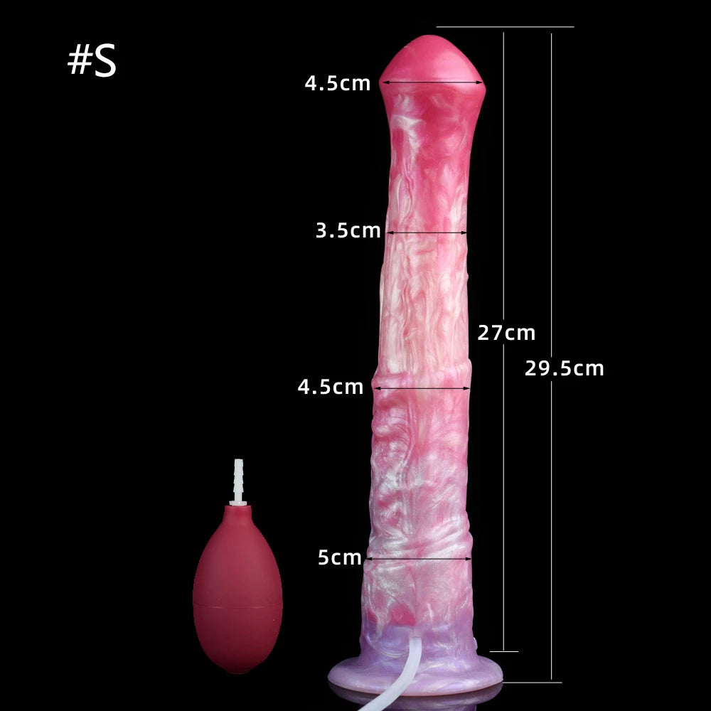 FAAK Squirting Penis Soft Silicone Fantasy Ejaculation Long Horse Dildo With Suction Cup Size S M L Penetration Anal Plug