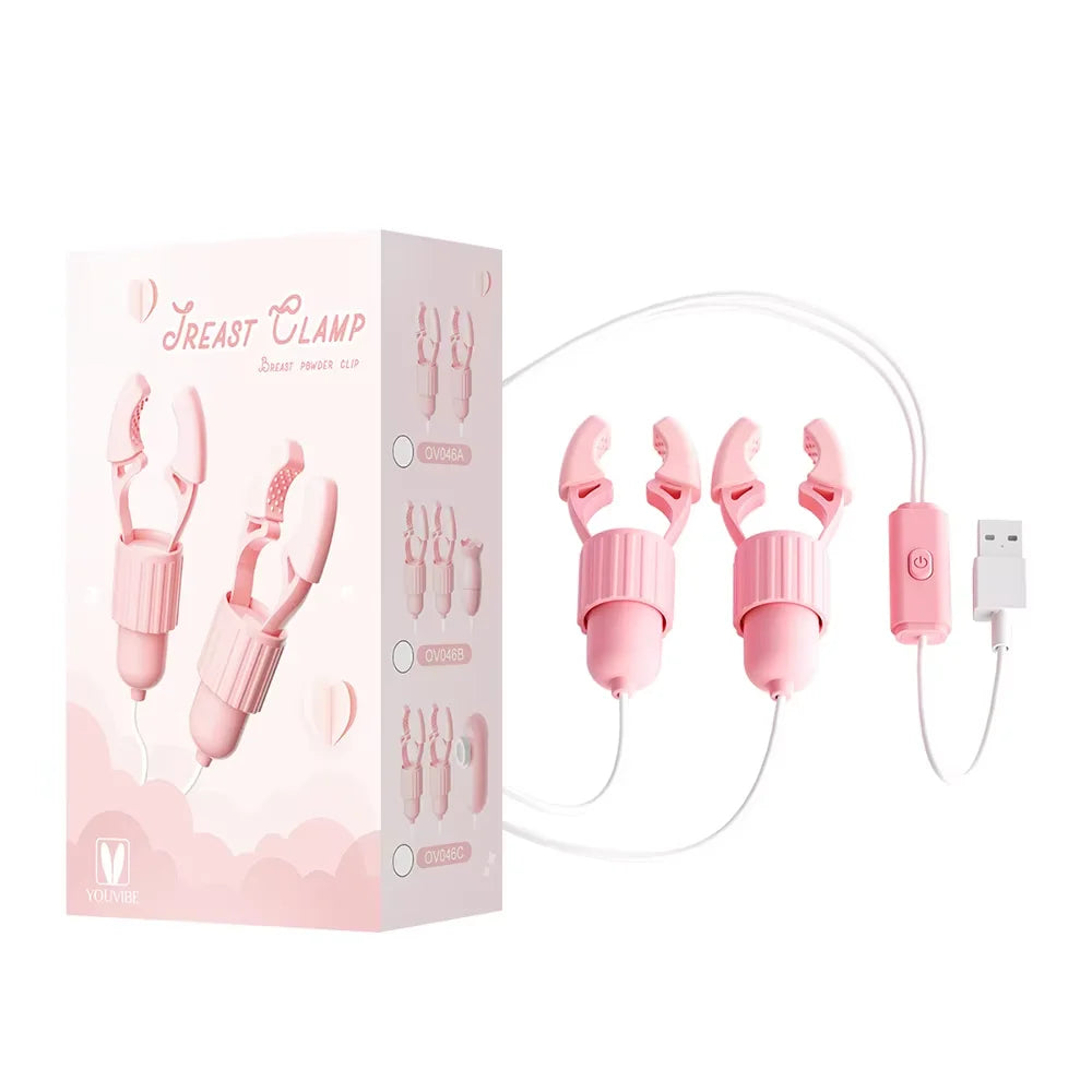 Nipple Clamp Sucking Vibrator Tongue Licking Vibrating For Women Breast Massage Labia Clitoris Clip Stimulation Massager Sex Toy