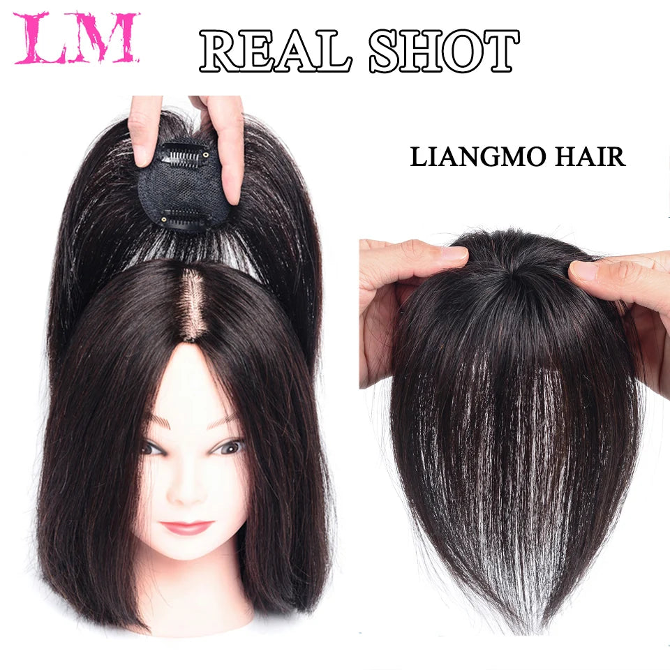 Replacement Piece Hair Covering White Hair Natural Invisible Seamless Hair Clip In Hair Bangs Hairpiece Synthetic Fake Bang Hair