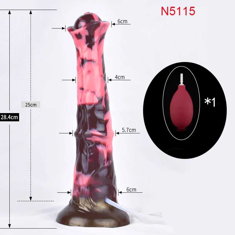 FAAK Squirting Penis Soft Silicone Fantasy Ejaculation Long Horse Dildo With Suction Cup Size S M L Penetration Anal Plug