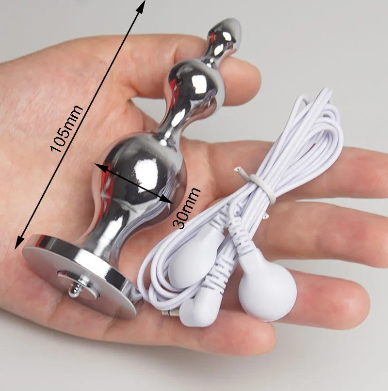 E stim Electrosex Electrostimulation Anal Butt Plug,Electric Shock Penis Cock Ring Stimulation,Electro Sex Cockring,BDSM Toys