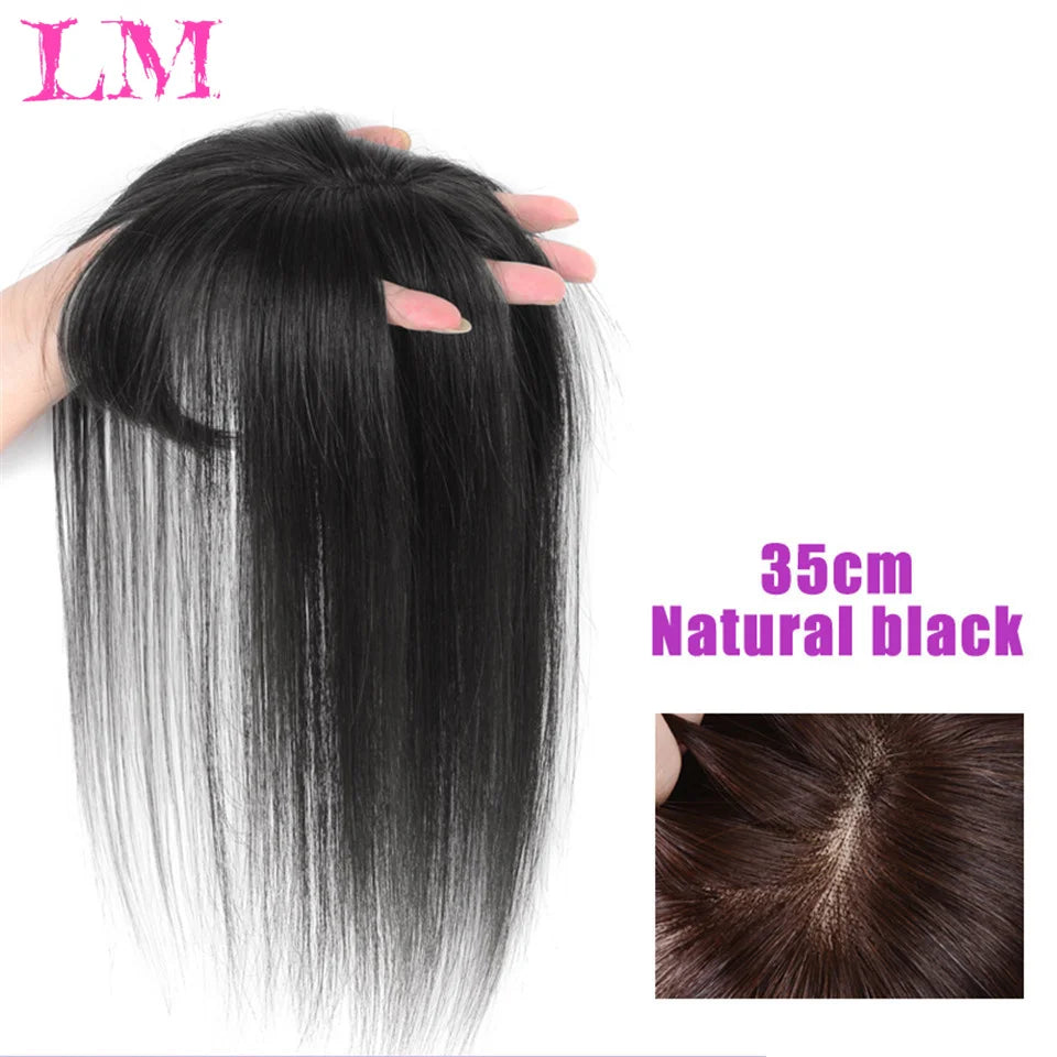 Replacement Piece Hair Covering White Hair Natural Invisible Seamless Hair Clip In Hair Bangs Hairpiece Synthetic Fake Bang Hair