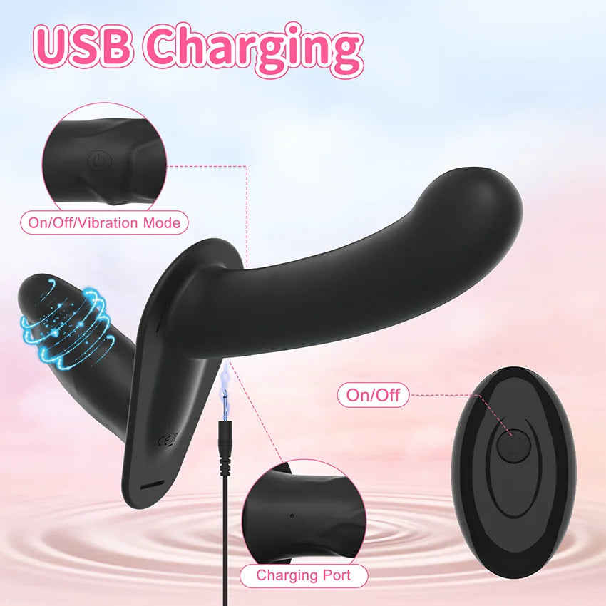 Remote Strap On Double Head Penetration Dildo Vibrator for Lesbian Wearable G-Spot Vagina Massager Sex Toys Adult Products 18+