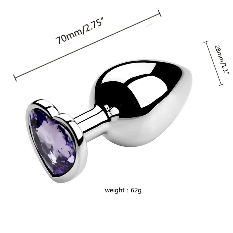 3 Size/set Metal Anal Plug for Women Men Couples Butt Plug Butt Toy Adult Game Masturbator Anal S/M/L Diamond Sex Toy for Adult