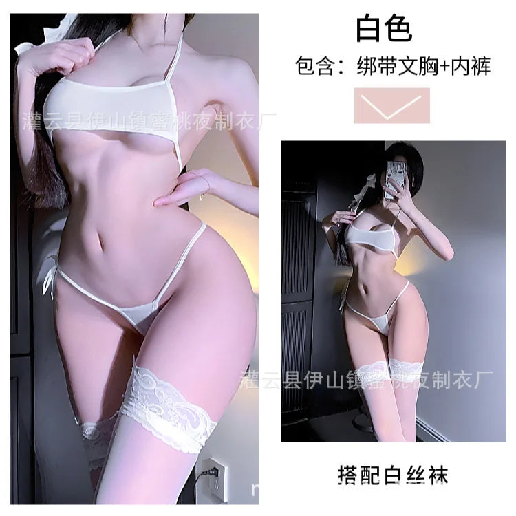 Sexy Crop Tops Women's Swim Three-point Tight Hot Lace Jumpsuit Up Beach Pure Desire Women Rompers Clothing Bodysuits CE9S