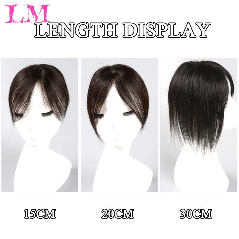 Replacement Piece Hair Covering White Hair Natural Invisible Seamless Hair Clip In Hair Bangs Hairpiece Synthetic Fake Bang Hair