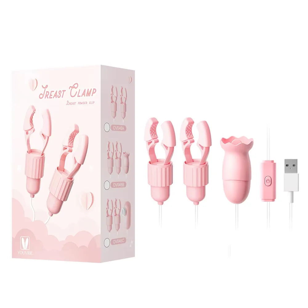 Nipple Clamp Sucking Vibrator Tongue Licking Vibrating For Women Breast Massage Labia Clitoris Clip Stimulation Massager Sex Toy