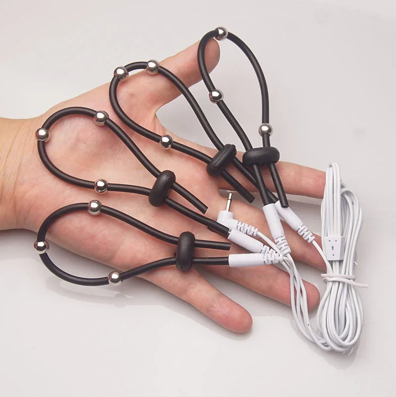 E stim Electrosex Electrostimulation Anal Butt Plug,Electric Shock Penis Cock Ring Stimulation,Electro Sex Cockring,BDSM Toys