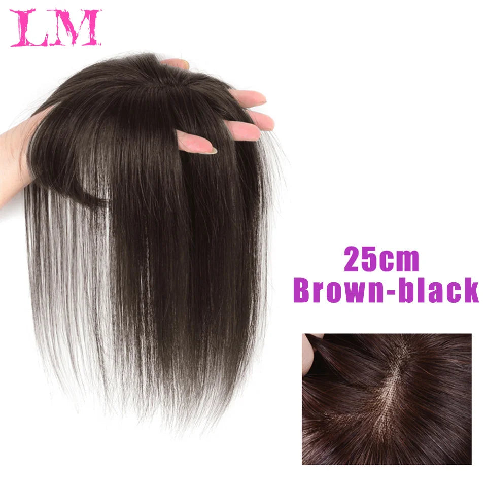 Replacement Piece Hair Covering White Hair Natural Invisible Seamless Hair Clip In Hair Bangs Hairpiece Synthetic Fake Bang Hair