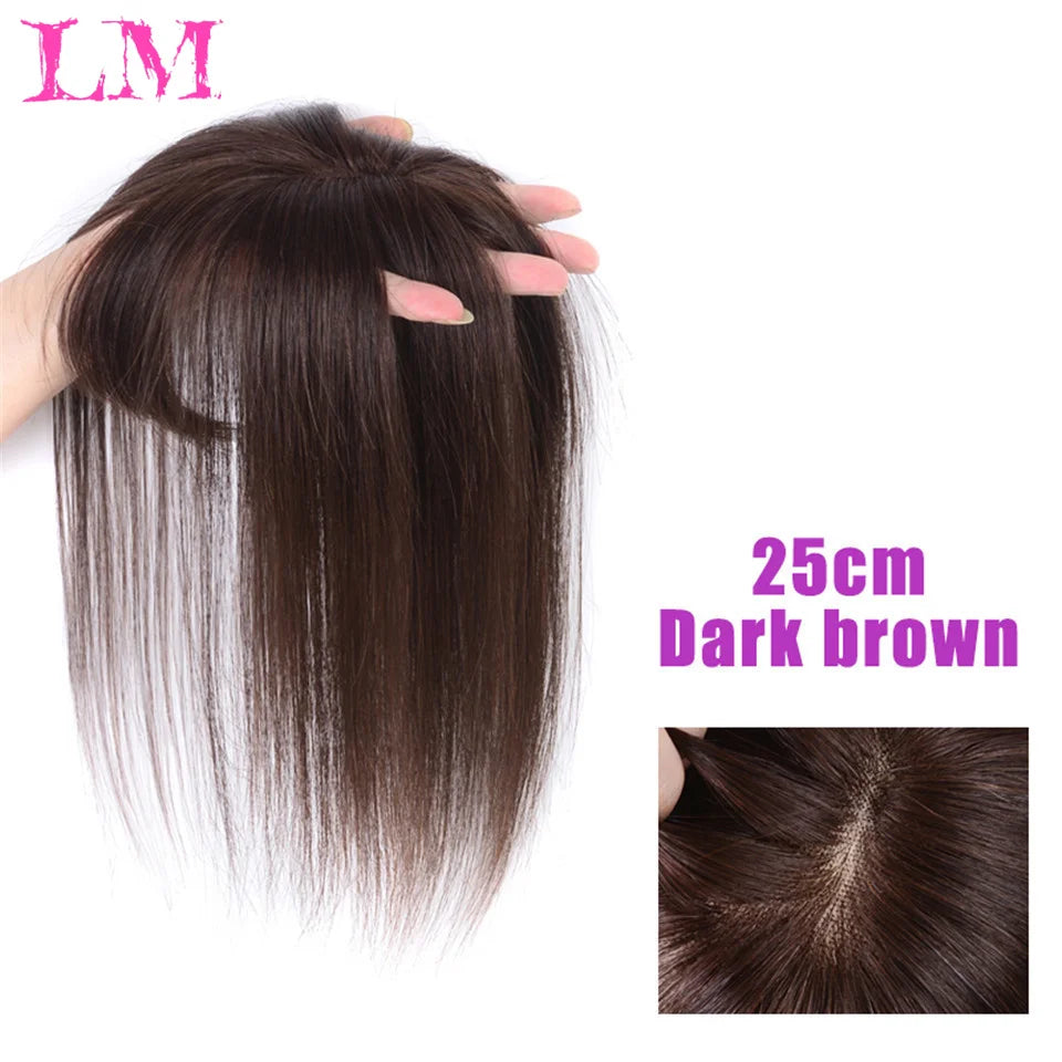 Replacement Piece Hair Covering White Hair Natural Invisible Seamless Hair Clip In Hair Bangs Hairpiece Synthetic Fake Bang Hair