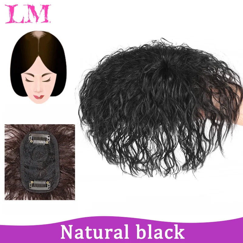 Replacement Piece Hair Covering White Hair Natural Invisible Seamless Hair Clip In Hair Bangs Hairpiece Synthetic Fake Bang Hair