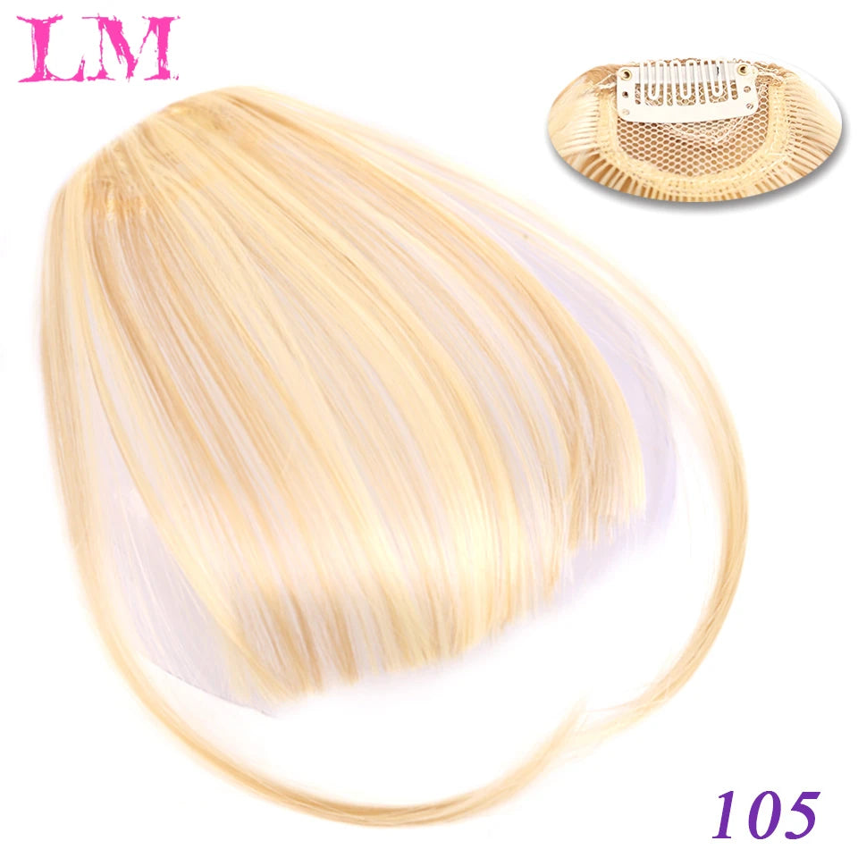 LM Short Synthetic Bangs Heat Resistant Hairpieces Hair Women Natural Short Fake Hair Bangs Hair Clips For Extensions Black