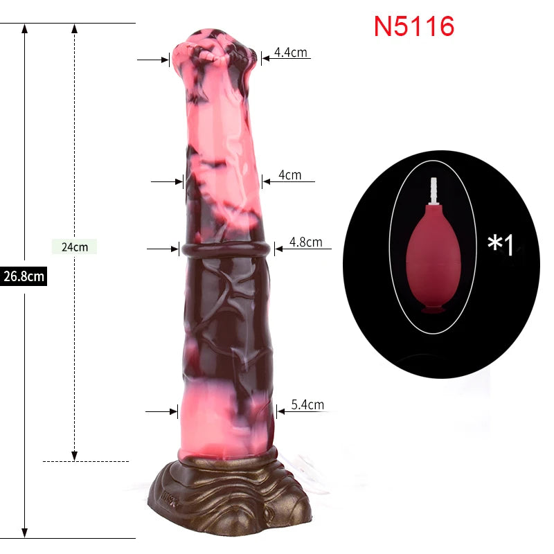 FAAK Squirting Penis Soft Silicone Fantasy Ejaculation Long Horse Dildo With Suction Cup Size S M L Penetration Anal Plug