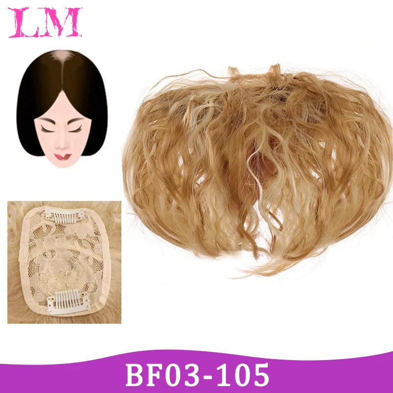 Replacement Piece Hair Covering White Hair Natural Invisible Seamless Hair Clip In Hair Bangs Hairpiece Synthetic Fake Bang Hair