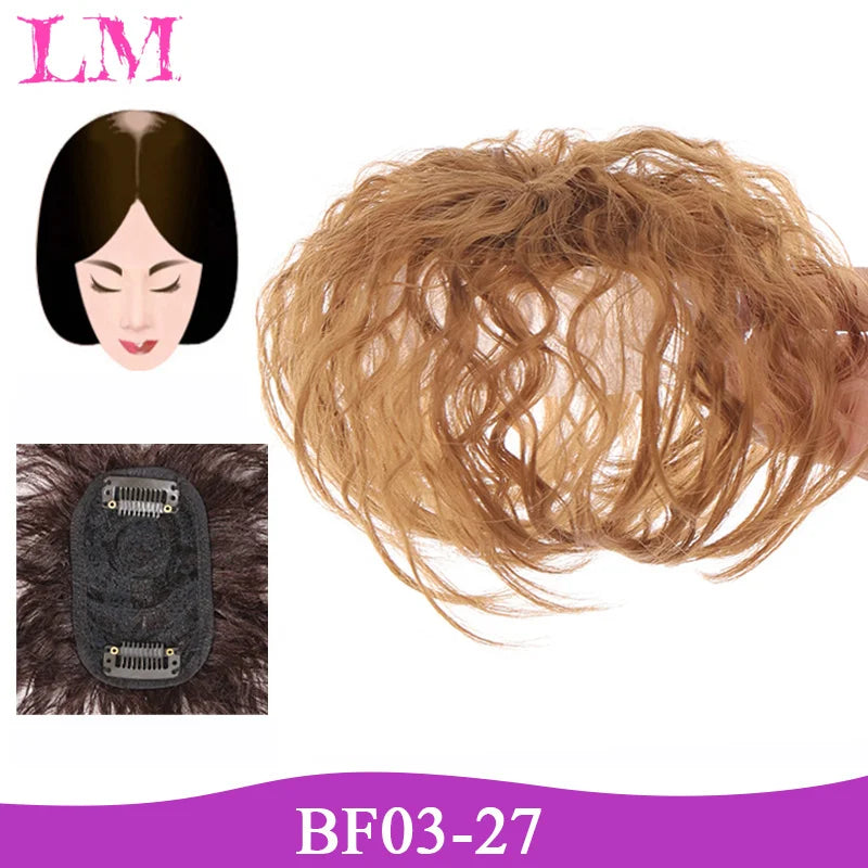 Replacement Piece Hair Covering White Hair Natural Invisible Seamless Hair Clip In Hair Bangs Hairpiece Synthetic Fake Bang Hair