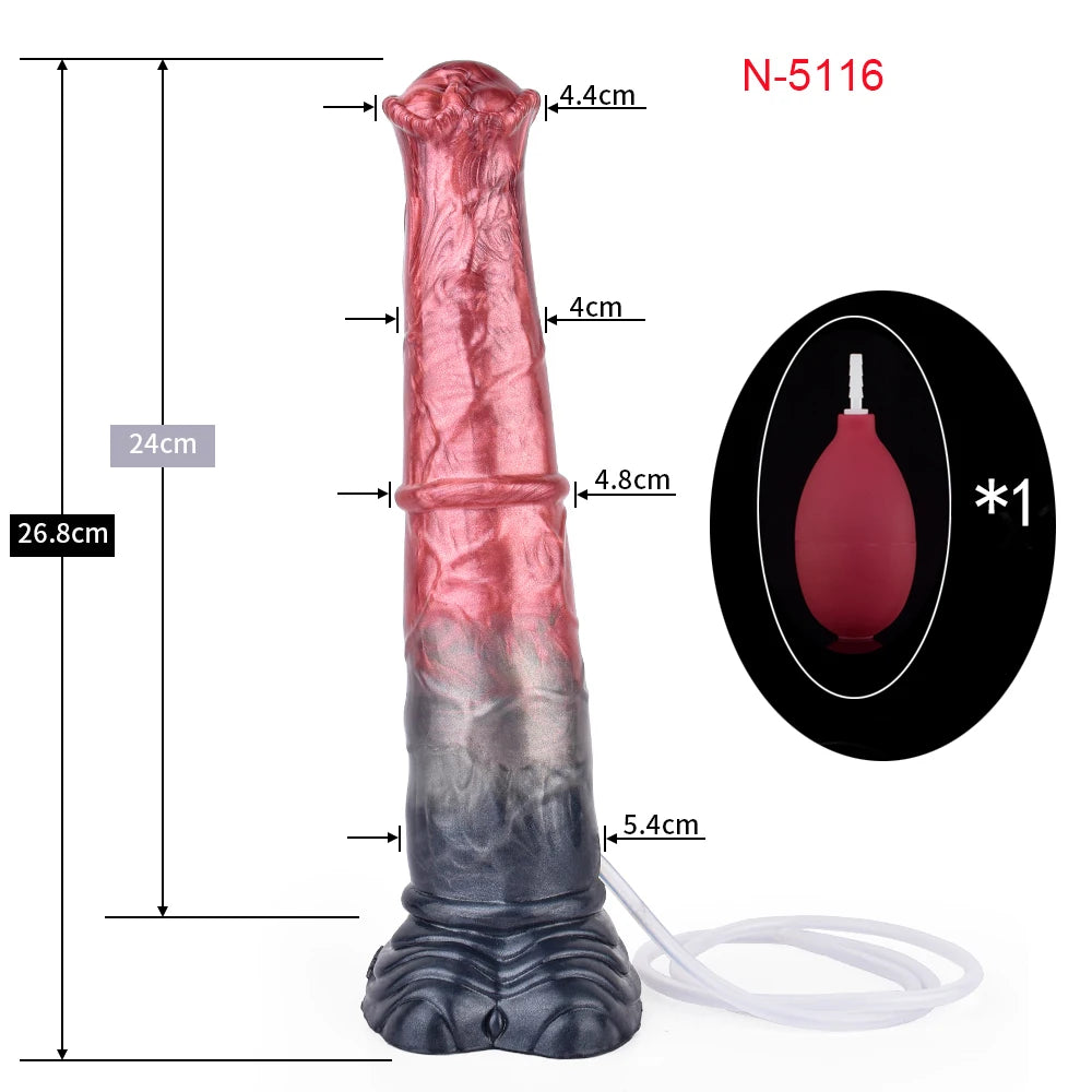FAAK Squirting Penis Soft Silicone Fantasy Ejaculation Long Horse Dildo With Suction Cup Size S M L Penetration Anal Plug