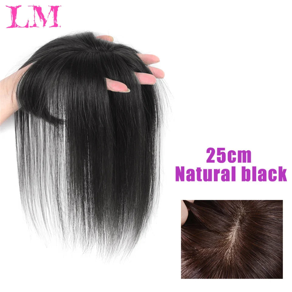 Replacement Piece Hair Covering White Hair Natural Invisible Seamless Hair Clip In Hair Bangs Hairpiece Synthetic Fake Bang Hair