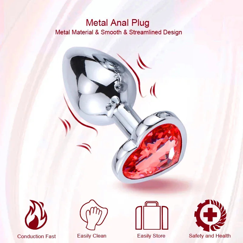 3 Size/set Metal Anal Plug for Women Men Couples Butt Plug Butt Toy Adult Game Masturbator Anal S/M/L Diamond Sex Toy for Adult