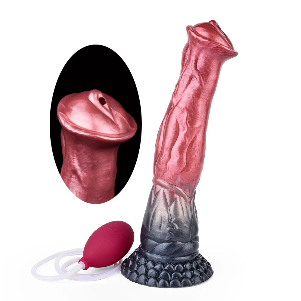 FAAK Squirting Penis Soft Silicone Fantasy Ejaculation Long Horse Dildo With Suction Cup Size S M L Penetration Anal Plug
