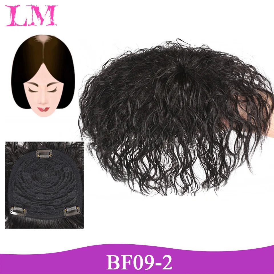 Replacement Piece Hair Covering White Hair Natural Invisible Seamless Hair Clip In Hair Bangs Hairpiece Synthetic Fake Bang Hair