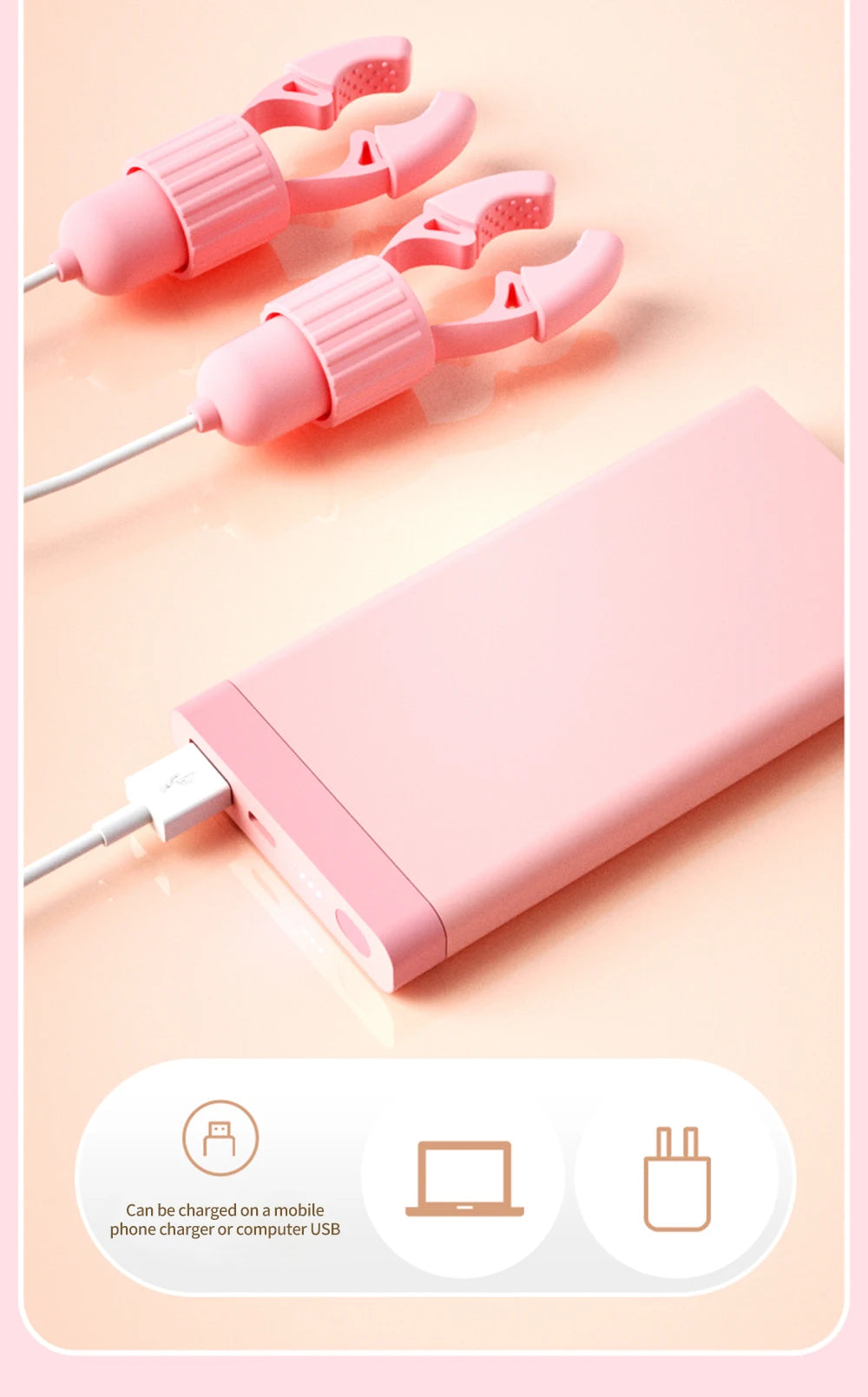 Nipple Clamp Sucking Vibrator Tongue Licking Vibrating For Women Breast Massage Labia Clitoris Clip Stimulation Massager Sex Toy