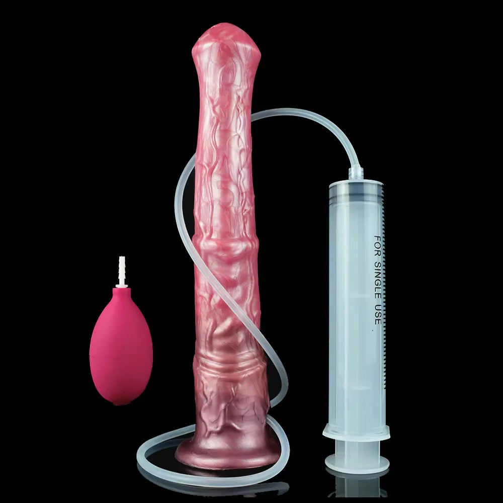 FAAK Squirting Penis Soft Silicone Fantasy Ejaculation Long Horse Dildo With Suction Cup Size S M L Penetration Anal Plug