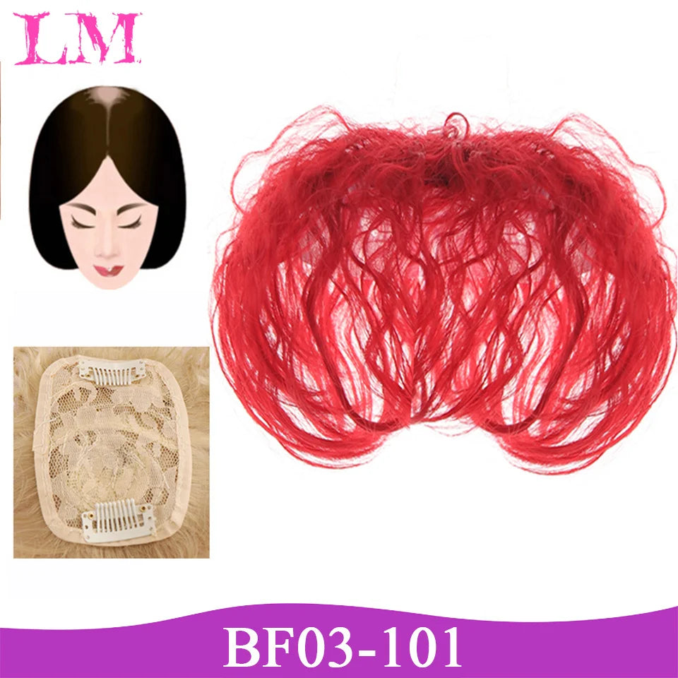 Replacement Piece Hair Covering White Hair Natural Invisible Seamless Hair Clip In Hair Bangs Hairpiece Synthetic Fake Bang Hair
