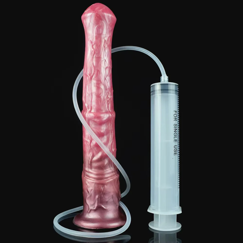 FAAK Squirting Penis Soft Silicone Fantasy Ejaculation Long Horse Dildo With Suction Cup Size S M L Penetration Anal Plug