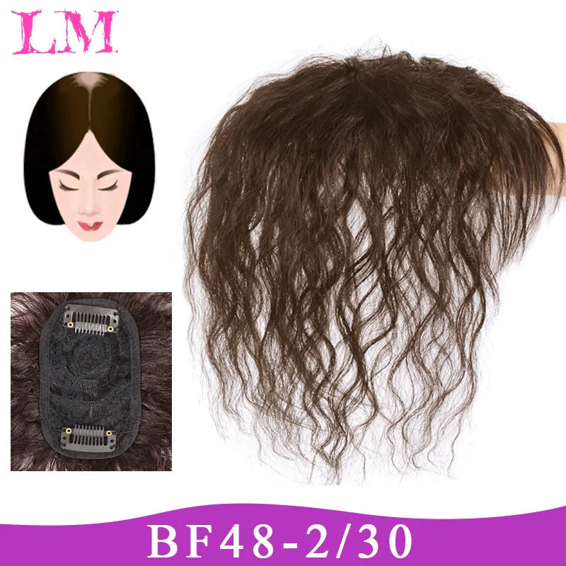 Replacement Piece Hair Covering White Hair Natural Invisible Seamless Hair Clip In Hair Bangs Hairpiece Synthetic Fake Bang Hair