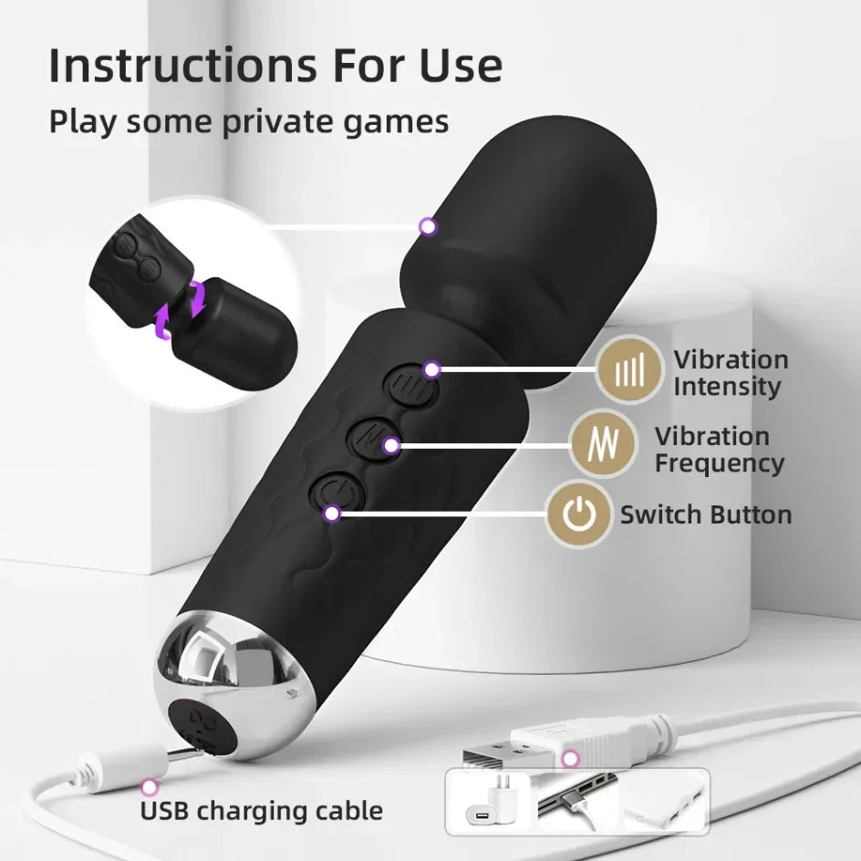 20 Speeds Powerful AV Vibrator for Women 
Mini Rechargeable Massager , Pocket Relax Vibes
Quiet operation
USB charging 
Compact design
Discreet shipping