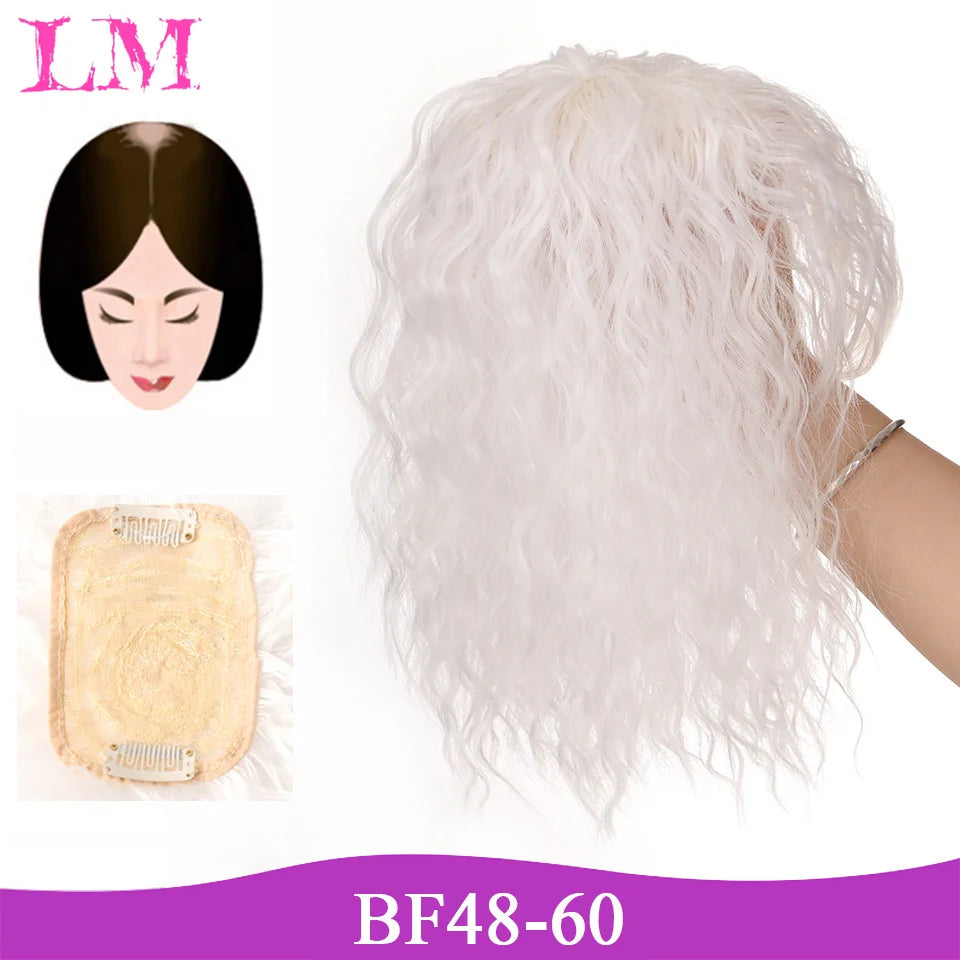 Replacement Piece Hair Covering White Hair Natural Invisible Seamless Hair Clip In Hair Bangs Hairpiece Synthetic Fake Bang Hair