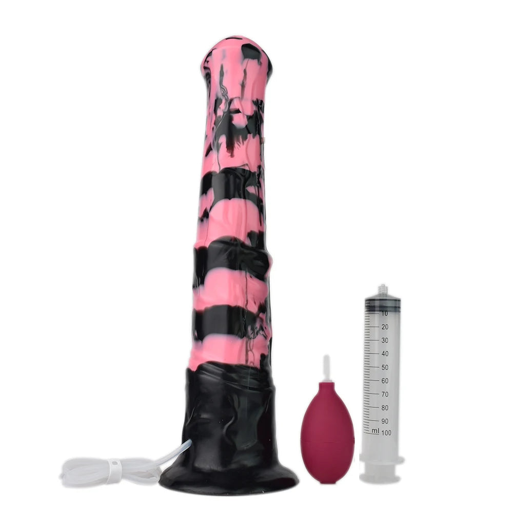 FAAK Squirting Penis Soft Silicone Fantasy Ejaculation Long Horse Dildo With Suction Cup Size S M L Penetration Anal Plug