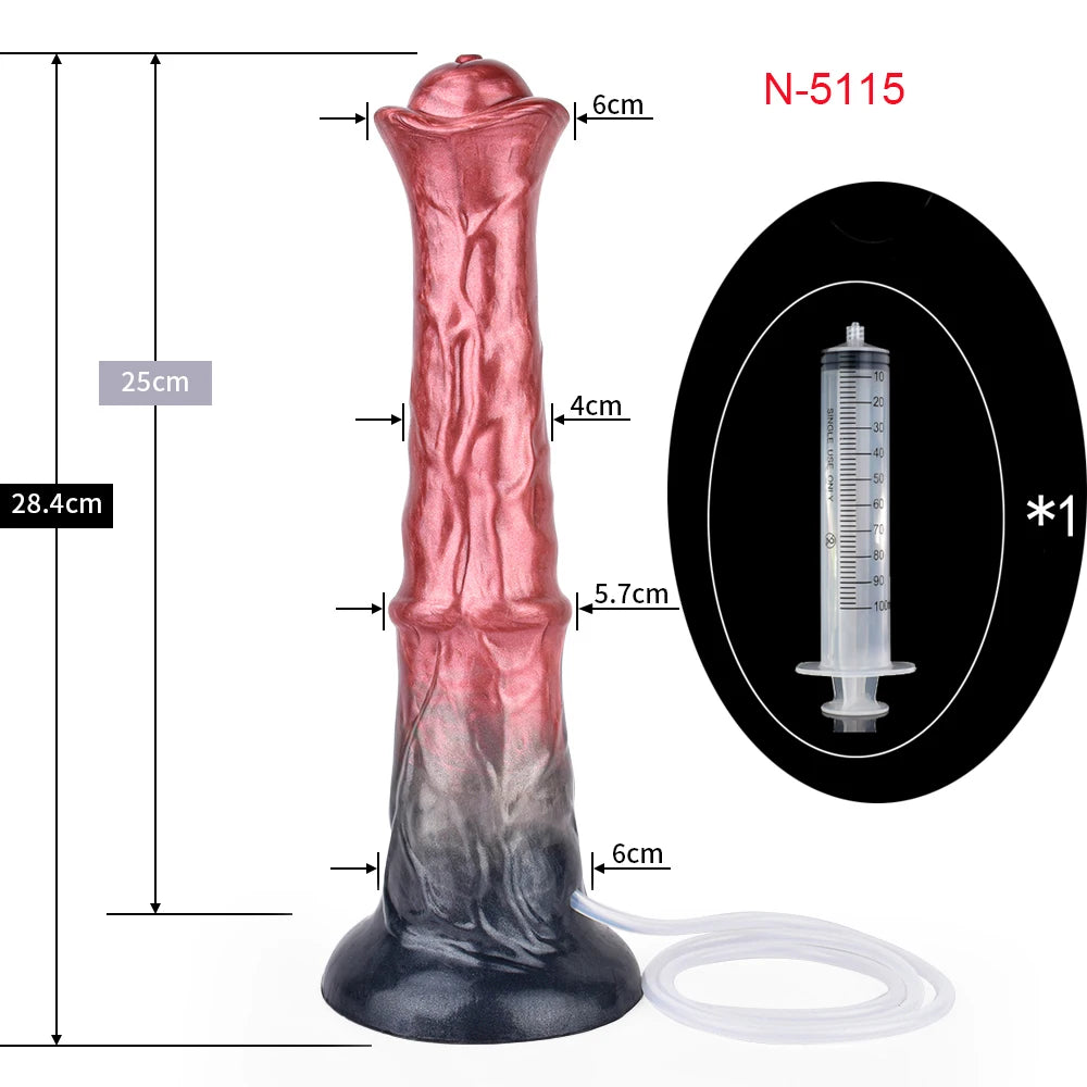 FAAK Squirting Penis Soft Silicone Fantasy Ejaculation Long Horse Dildo With Suction Cup Size S M L Penetration Anal Plug