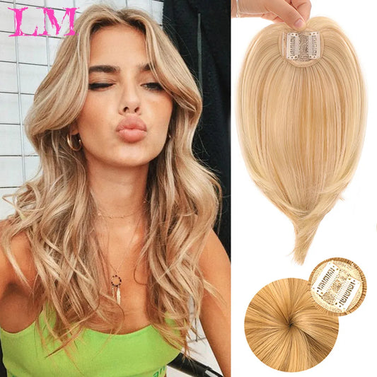 Replacement Piece Hair Covering White Hair Natural Invisible Seamless Hair Clip In Hair Bangs Hairpiece Synthetic Fake Bang Hair