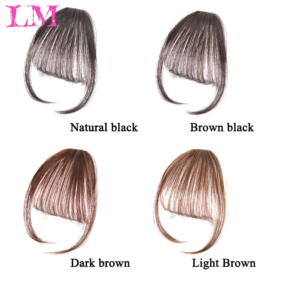 LM Fake Blunt air Bangs hair Clip-In Extension Synthetic Fake Fringe Natural False hairpiece For Women Clip In Bangs
